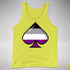 Asexual Pride 8-Bit Pixel Ace of Spades Premium Tank Top - Neon Yellow